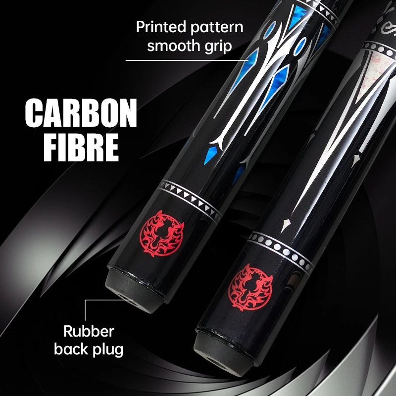 2 in 1 Langyan 58 inch billiard cue carbon fiber 11.2 mm billiard cue large head, multiple styles to choose from