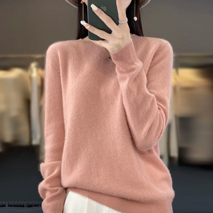Cashmere sweater women's sweater in autumn and winter 100% merino wool fashion O-neck autumn warm pullover top