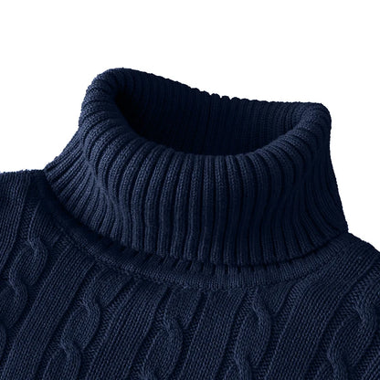 Rollkragenpullover lässig Herren Rollkragen Strickpullover Warmer Herren Pullover Wollpullover