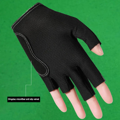 Billiards Glove Left Hand Half Finger Snooker Billiard Glove Non Slip Stickers Elastic Billiard Training Gloves Accessories