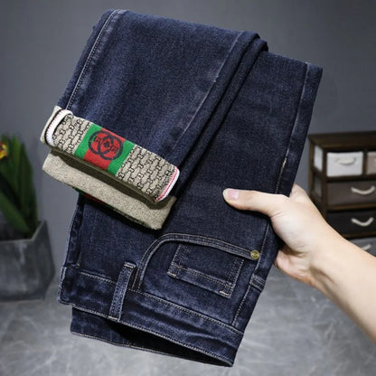 Casual Trendy Embroidered Men's Jeans Autumn winter New Arrival Slim Fit Charcoal Grey Trousers Wholesale For Fashion Lovers