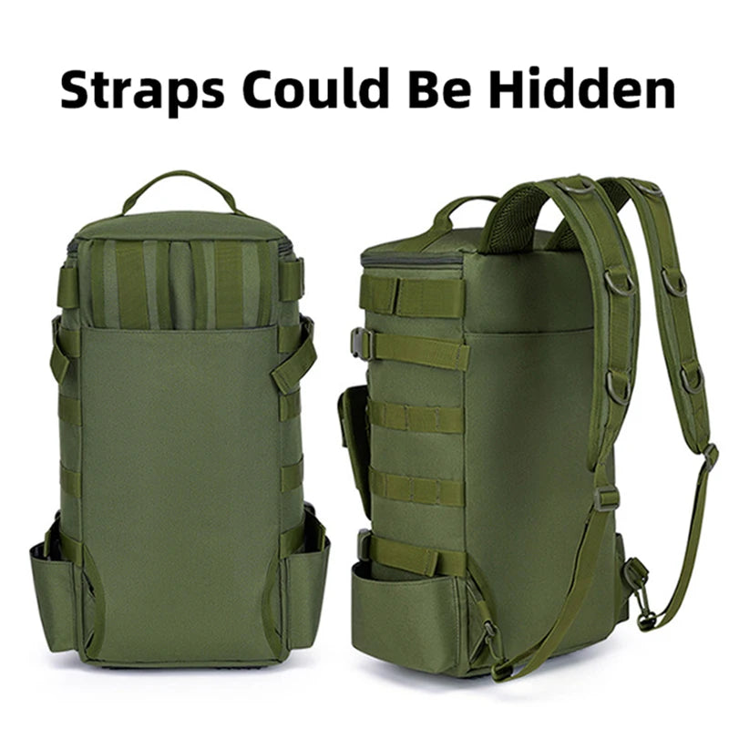 Taktischer Angelrucksack, Gerätetasche mit Rutenhaltern, Angelausrüstung, Molle, Camping, Wandern, Multifunktionale Outdoor-Tasche