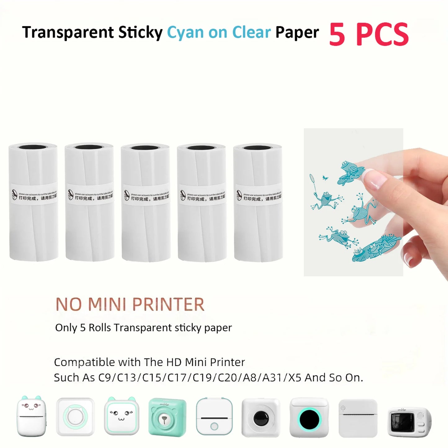 Thermal Mini Printer Portable Inkless Sticker Maker