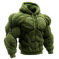 Men's Fashion Flannel Hoodie Pullover Abdominal Muscle Design Sportswear Autumn Winter Casual Long Sleeve Hooded Sweatshirt