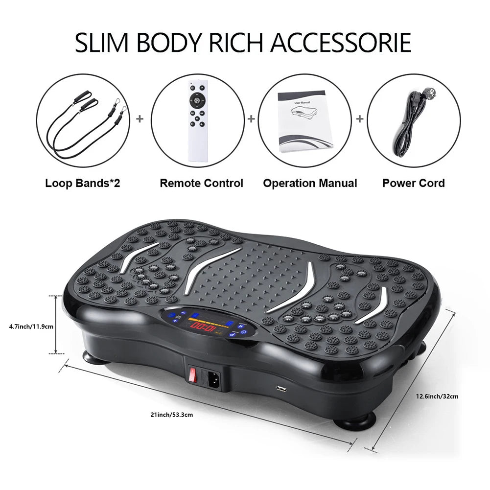 Vibration Plate Exercise Machine Bluetooth-Compatible Rhythm Machine Adjustable Speed Workout Vibrate Stand for Men Women