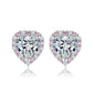 FIRERING Rosa Herz Moissanit Halskette Ohrring Set 2 Karat mit Zertifikat Diamant Test Bestanden Damen Schmuck Geschenk S925 Silber