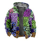 Herbst Winter Fleece Zip-Up Hoodies Original Leopard Patchwork Digitaldruck Herren Parka Mantel Jacken Oberbekleidung Sweatshirts Street