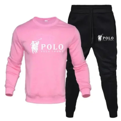 Men's autumn and winter set of round-neck sweatshirts and jogging pants, fashionable for autumn and winter, fitness and casual