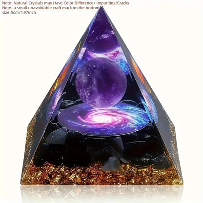 Amethyst Crystal Ball Pyramid - Stress Relief Decor