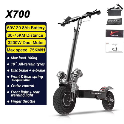 Adult Off-Road Foldable E-Scooter 36V-72V Options