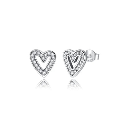 Original 925 Sterling Silber Ohrringe 2025 Stecker Creolen Kristall Ohrringe für Damen Roségold Krone Herz Unendlichkeit Biene Ohrring Schmuck