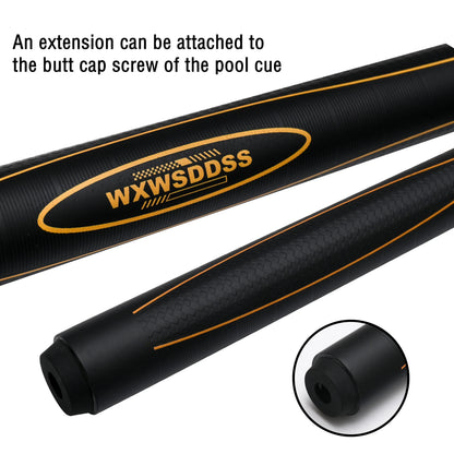 Professional Low Deflection Pool Cue with Fiberglass Front - 12.5mm Anti-Explosion Tip, Fast 3-Thread Stainless Joint (Includes