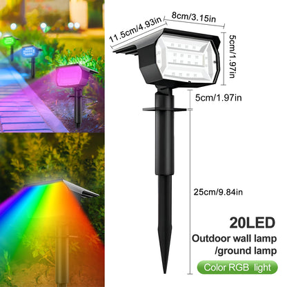 Outdoor 72/68 LED Solar-Landschaftsstrahler IP65 Wasserdichtes Solarlicht mit 3 Modi Solar-Gartenbeleuchtung für den Außenbereich