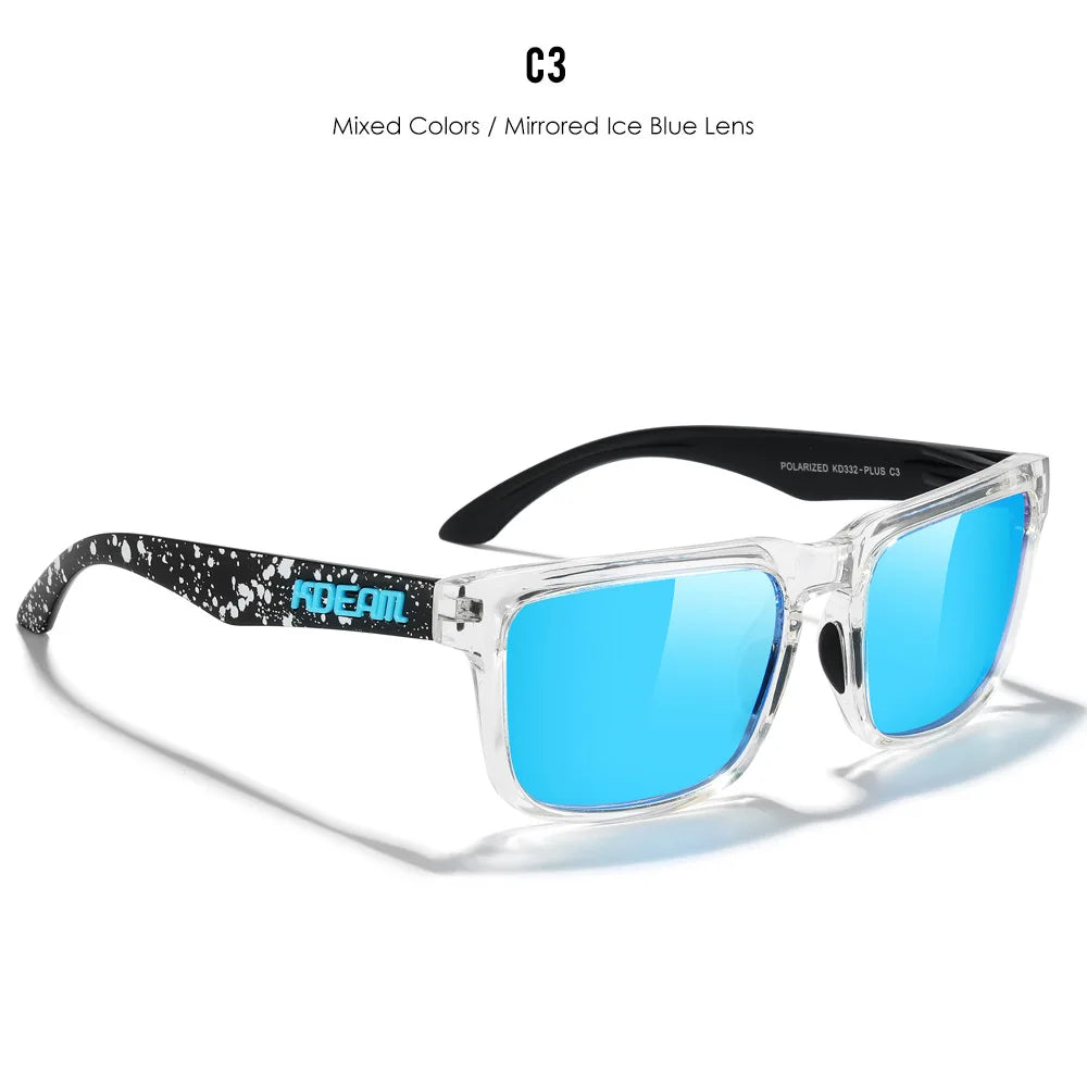 KDEAM Große quadratische Herrensonnenbrille Polarisierte photochrome Übergröße Sonnenbrille Mode Damensonnenbrille Verbesserte Version