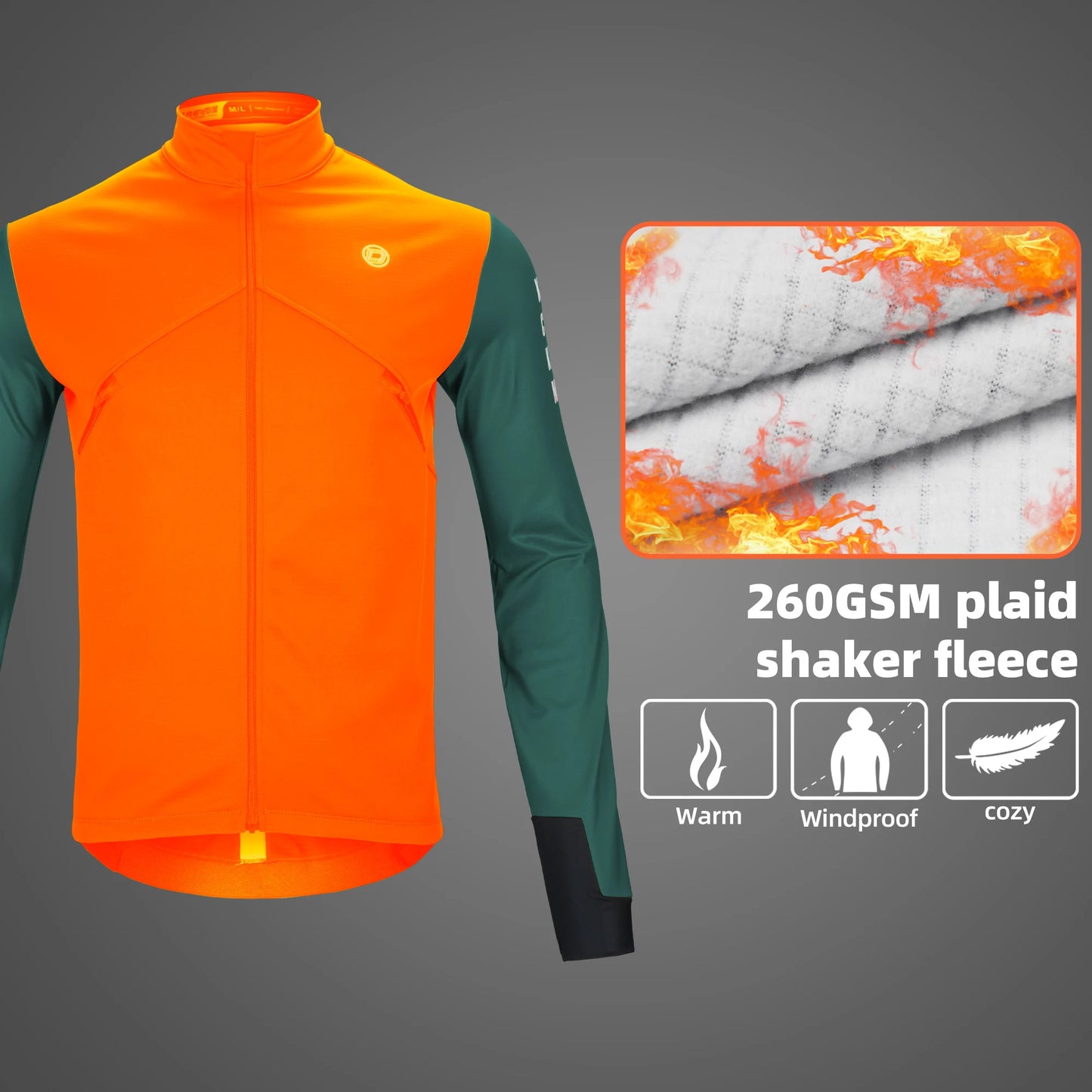 DAREVIE Cycling Men's Jacket WindProof Fleece Pro Cycling Jackets Longsleeve Warm Soft Brushed Pro Breathable Bicycle Clothing