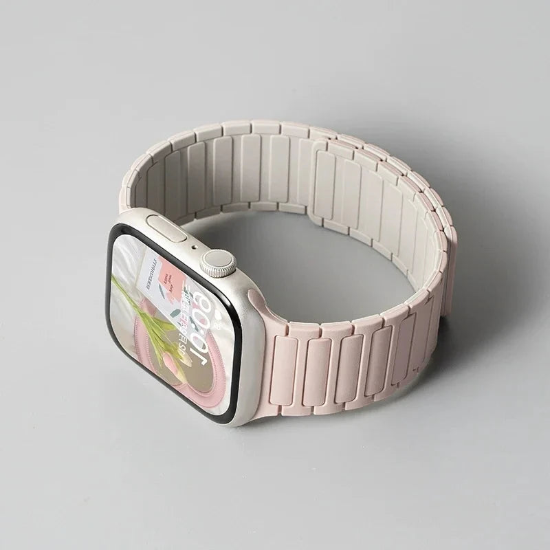 Silicone Strap for Apple Watch 46mm 42mm 49mm 45mm 41mm 44mm 40mm Magnetic Band for IWatch Ultra 3/2 Series 11 10 9 8 7 6 SE 5
