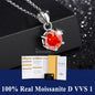 S925 Sterling Silver High Jewellery 100% Moissanite Pendant Necklace D Colour with GRA Certificate for Ladies' Wedding, Party