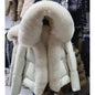 2025 MAOMAOKONG White Duck Down Jacket Winter Women Warm Loose Coat Natural Real Fox Fur Collar Thick Luxury Outerwear parkas