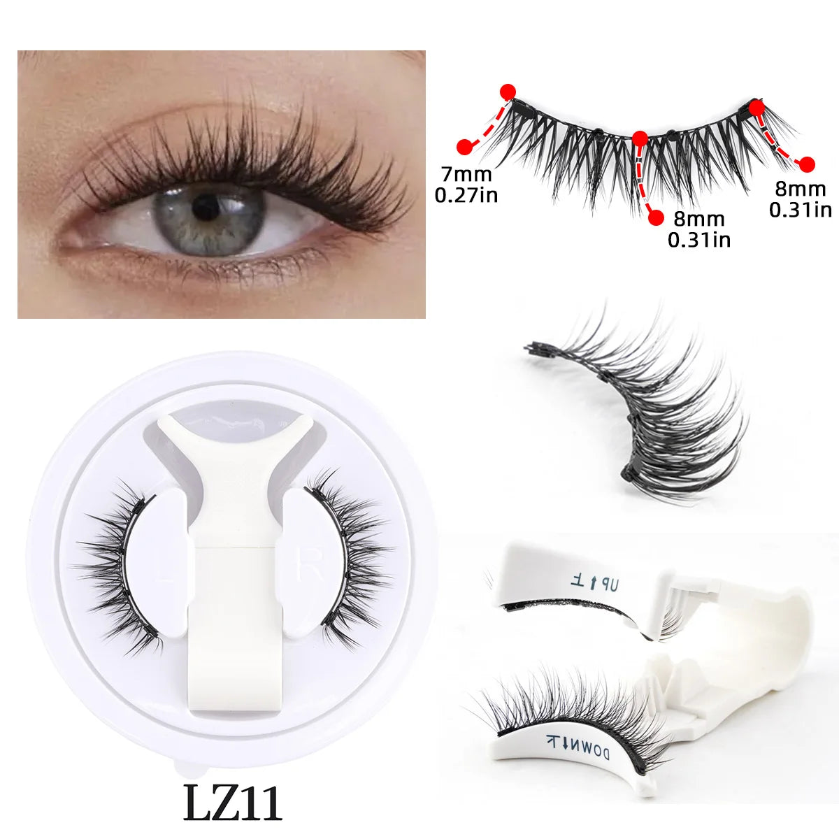 Heiß 1 Paar magnetische Wimpern, handgefertigt, flauschige Nerz-Imitat-Wimpern, wiederverwendbare natürliche falsche Wimpern und magnetische Pinzetten Set Make-up