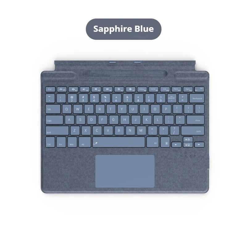 2025 New Color Microsoft Surface Pro 8/9/X/10/11 Bluetooth Magnetic Keyboard with Pen Slot,Touchpad and 7-color Backlit Keyboard