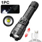 Leistungsstarke LED-Taschenlampen 300000LM Taktische Taschenlampe mit Displaylicht USB-Ladefunktion Camping Angeln Verteidigung Zoom-Laterne