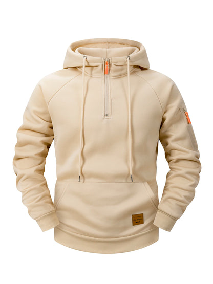 2025 Autumn/Winter Men's Hoodie Fashion Casual Sports Hoodie Retro Harajuku Long Sleeve Zipper Multi Pocket Loose Street Wear