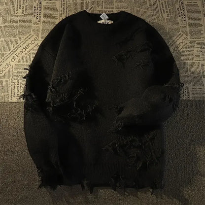 Amerikanischer New Retro Hole Fake Two Sweaters für Herren und Damen Y2k Streetwear High Street Fashion Punk Style Lockerer Freizeitpullover