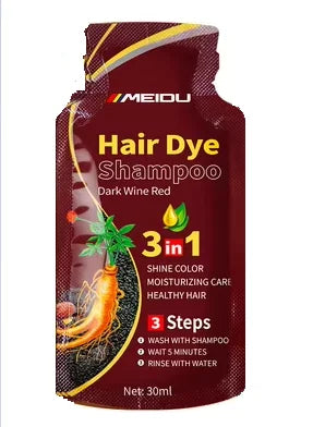 30ml Hair Dye Shampoo 3in1 Darkening Hairs Instant Gray To Black Polygonum Multiflorum Natural Coloing Cover for Women
