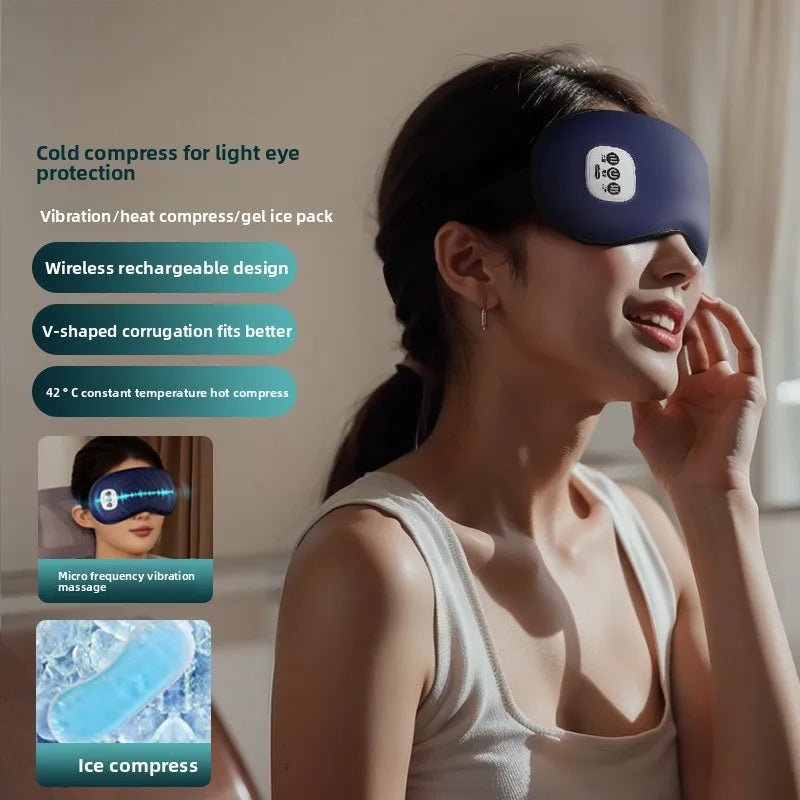 Hot compress massage heating eye mask lunch break shading to relieve eye fatigue intelligent eye protection device adult student