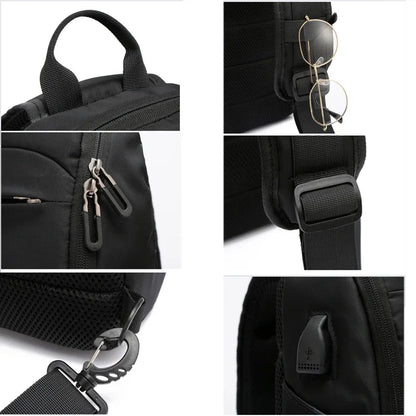Wasserdichte USB-Multifunktions-Umhängetasche für Herren – Designer-Kuriertasche & Reise-Rucksack