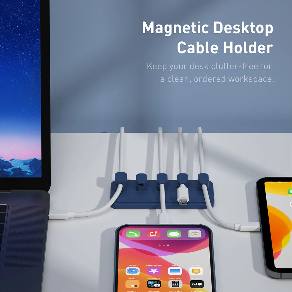 Magnetic Car Cable Clamp - Silicone Wire Holder 5pcs