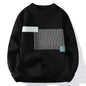 Autumn Winter Fashion O-Neck Sweater Men Patchwork Knit Pullovers Korean Casual Sweaters Loose Mens Warm Pullover Knitwear