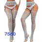 Women Fishnet Open Crotch Suspender Tights XXXL