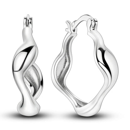 925 Sterling Silver Hoops Earrings Hypoallergenic Hoops Earrings With Zirconia Fashion High Quality Jewelry for Women Girls