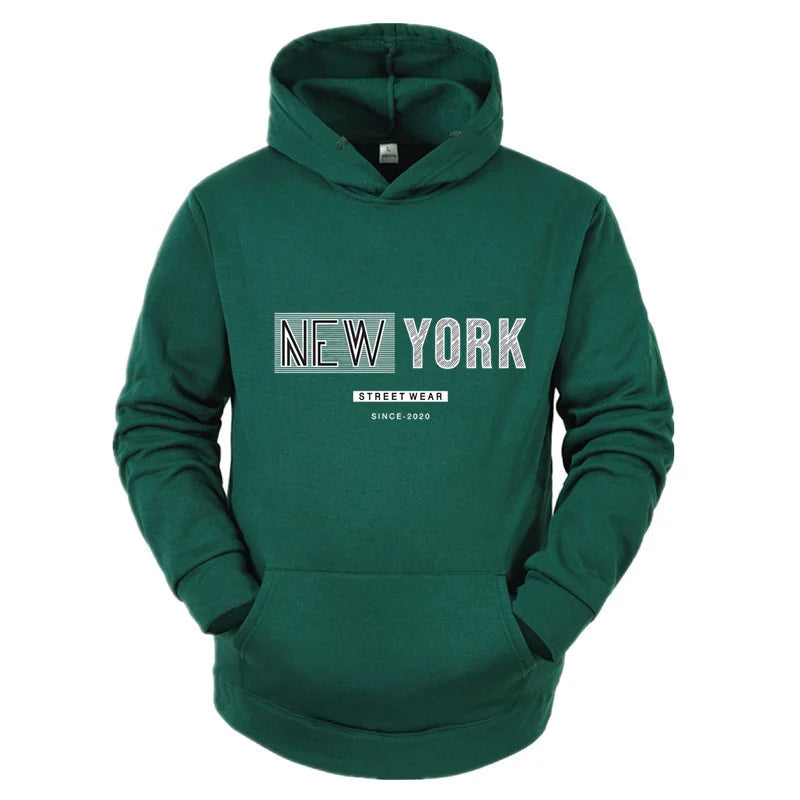 New York City Men's and Women's Hooded Fashion Letter Print Pattern Sportswear Casual Harajuku Hooded Pullover Sportswear
