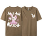 Pink Ragdoll Rabbit Harajuku Print T-Shirt Herren Locker Oversize Kleidung Hip Hop Freizeit Kurzarm S-XXXL Baumwoll-T-Shirt Paar