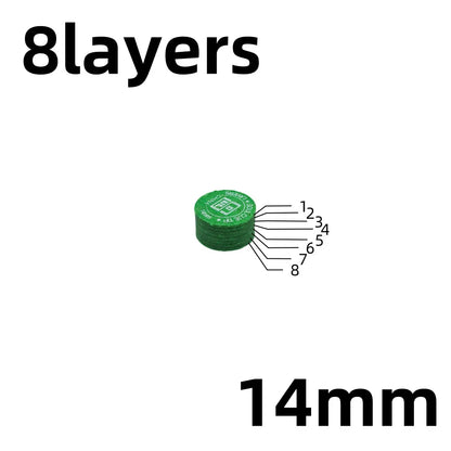2/1PCS 14mm Billiards Pool Cue Tips 8 Layers M/H Hardness For Billiard Soul Cue Head Snooker Tips