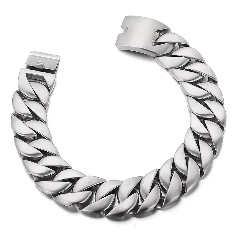 15mm Simple Stainless Steel Necklace Cuban Chain Women's Collar Necklace Fashion Jewelry