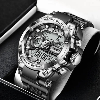 Digitale Herren-Stahl-Militär-Armbanduhr LED Quarz-Uhr Sportuhr Herren Große Uhren Herren Relogios Masculino