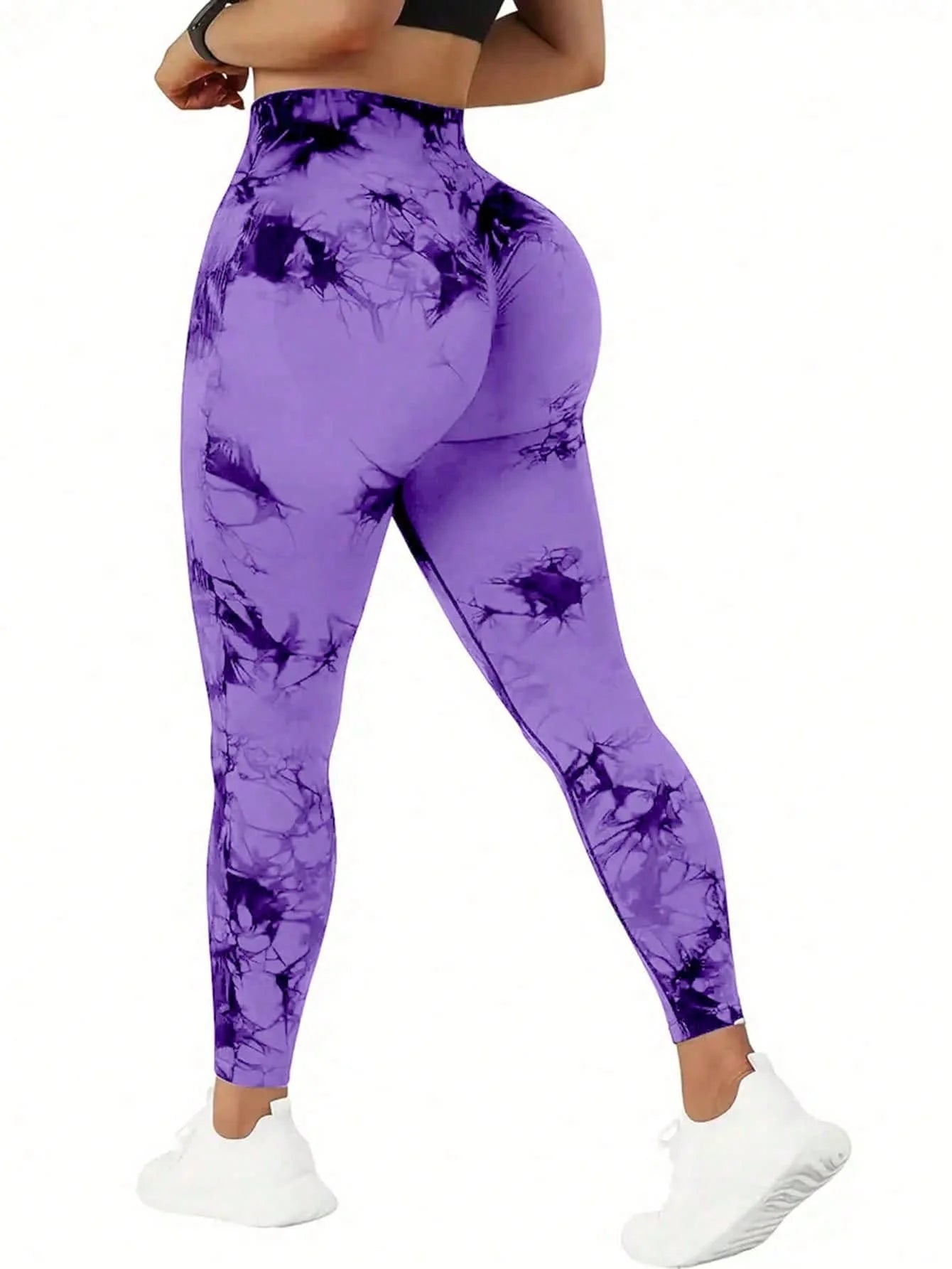 Damen High Waist Nahtlose Leggings – Tie-Dye Yoga-Hose, blickdicht, Fitness- & Workout-Tights