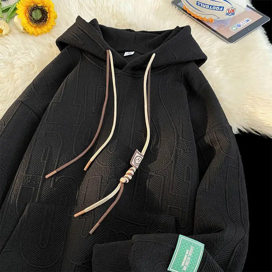 Men's Fleece Lined Loose Fit Hoodie Casual Winter Top