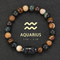 12 Zodiac Bracelets Natural Stone Cancer Virgo Leo Libra Bracelet Couples Friendship Gifts Bracelets Jewelry pulsera hombre