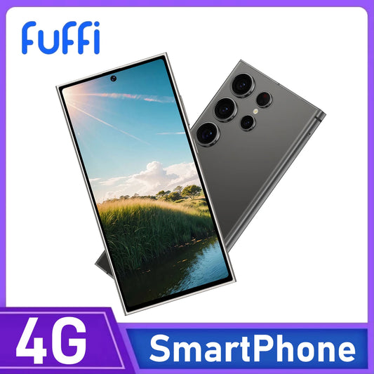 Smartphone with scenic display on screen, 'Fuffi' brand visible, 4G label at the bottom.
