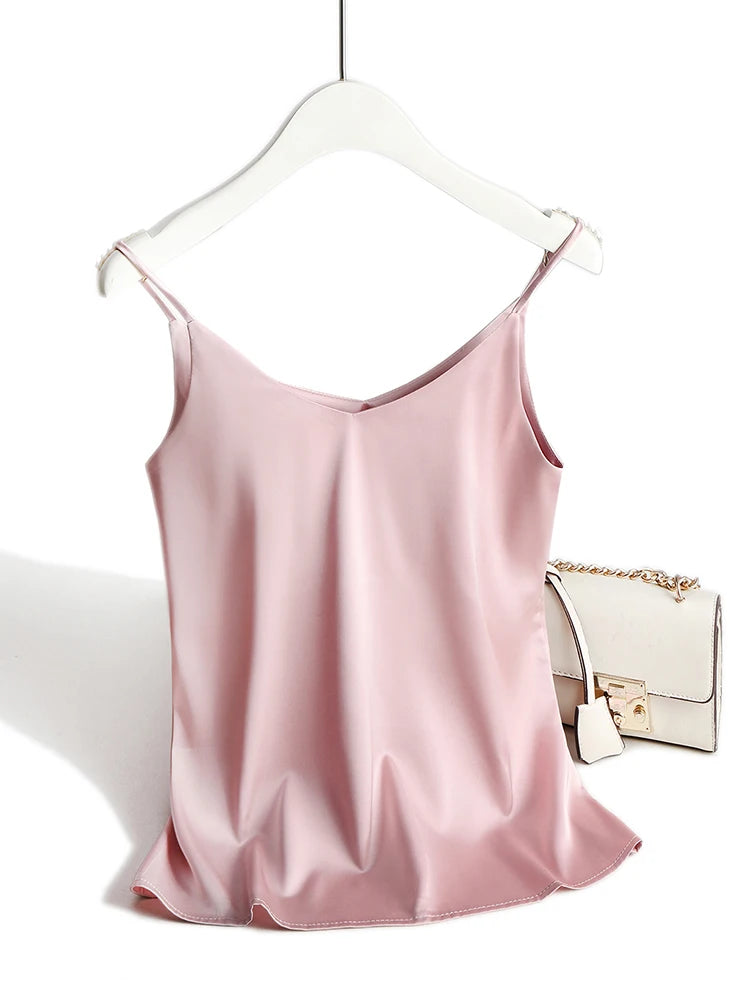 Satin Halter Cami Top – Women's Summer