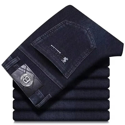 Brand Men's Straight-leg Jeans High-quality Light Luxury Embroidered Casual Versatile Fashion Slimming Smooth Silhouette Style
