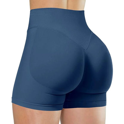 Women's Summer High Waist Yoga Shorts | Solid Color Running Fitness