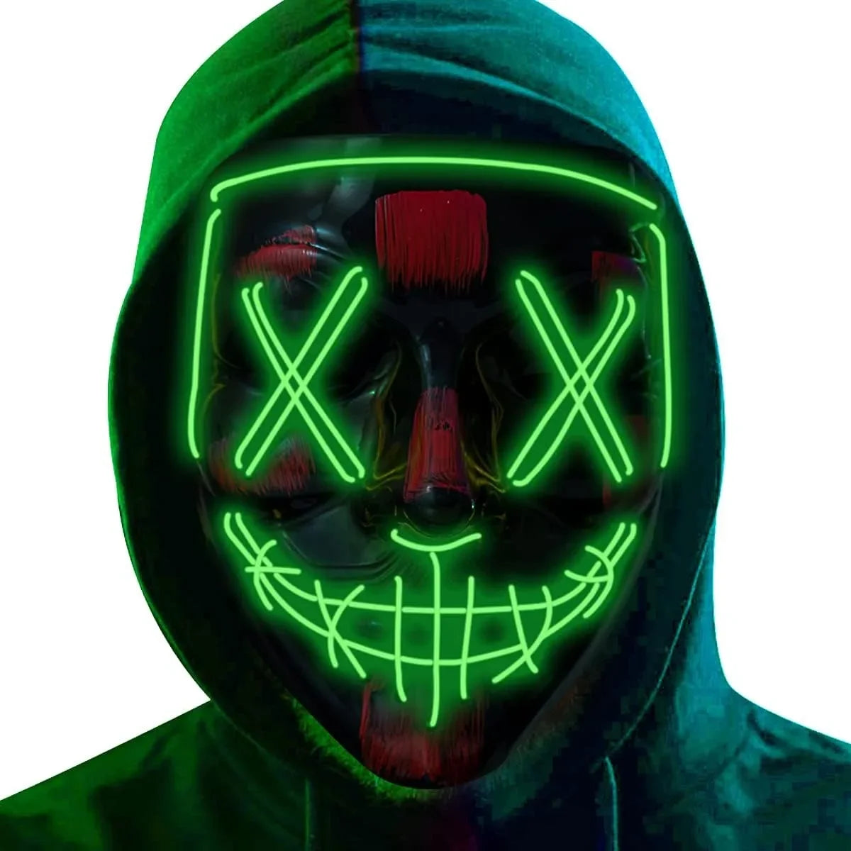 LED Light Up Halloween Mask Scary Cosplay Mask Festival Masquerade Carnival Party Costume Gift