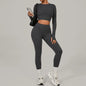 Seamless Yoga Sets Sports Fitness Hip-lifting High Waist Skinny Long-sleeved Suit Running Workout Gym Leggings Sets Women XP160