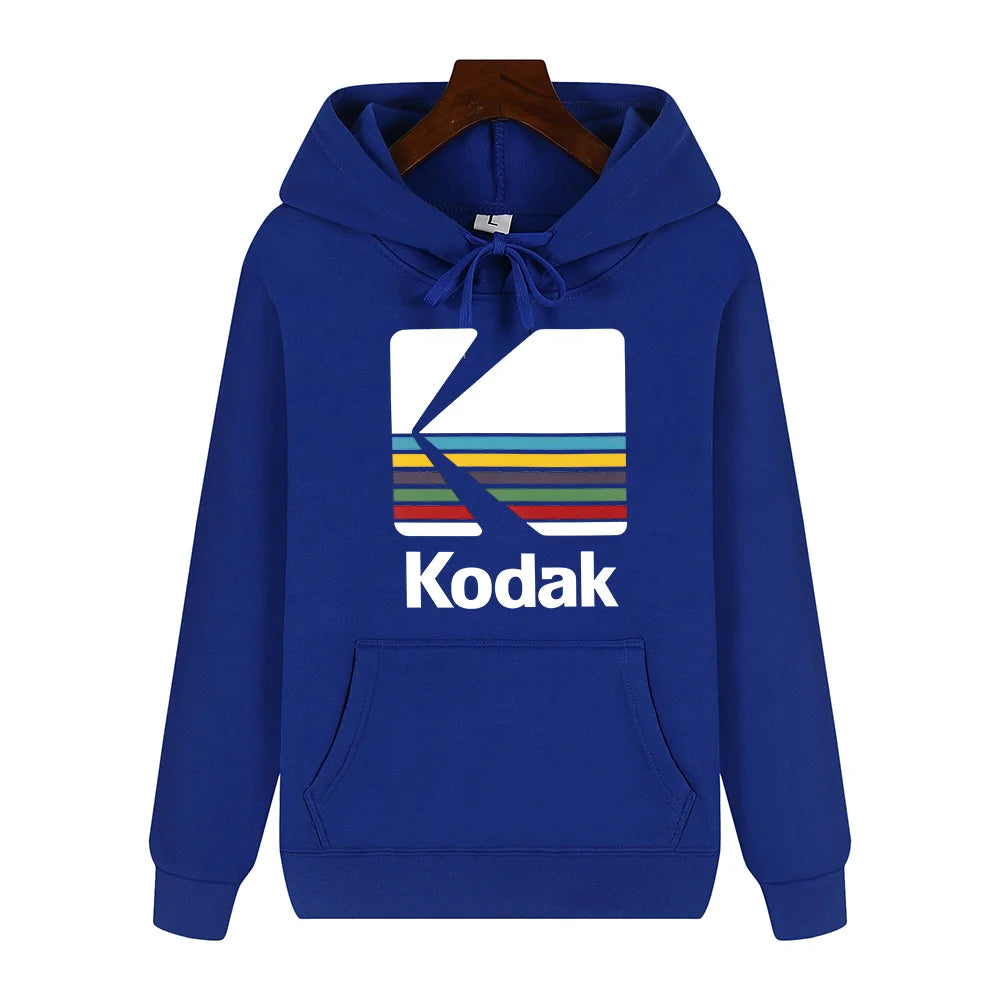 Kodak Brand Fashion Retro Y2K Print Autumn and Winter Men Sports Hoodie Outdoor Casual Casual Comfortable Street Jacket Clothing