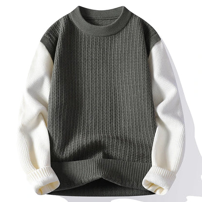 Sweater Men Autumn Winter Casual O-Neck Fashion Patchwork Long Sleeve Knitted Pullovers Mens Youthful Vitality Knit Sweaters